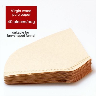 Virgin Wood Pulp Fiber Log Color V-Shape Coffee Filter Paper